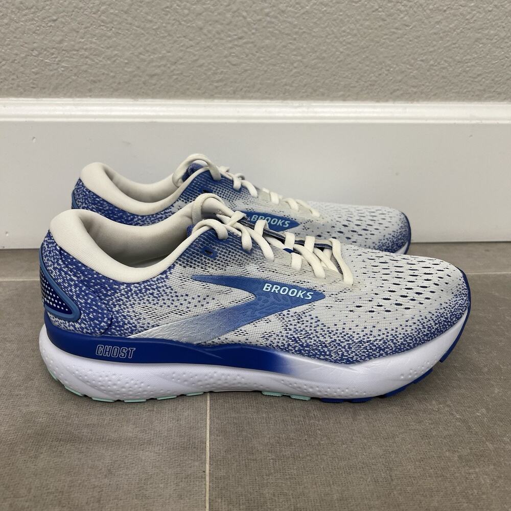 Brooks Ghost 16 Womens Size 8.5B Blue White Running Sneakers Shoes 1204071B152